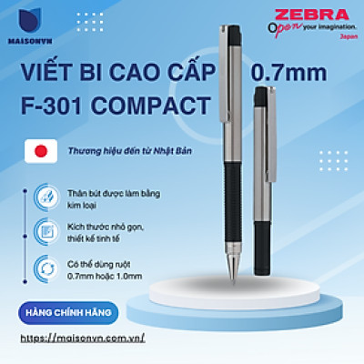 Viết Bi Zebra F301 Compact 0.7mm - mực xanh
