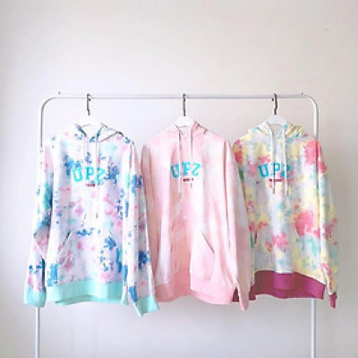 UPZ Áo Hoodie Loang Màu Thêu Chữ (3 Màu)