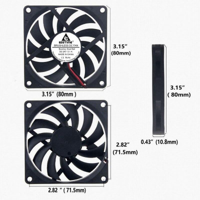 【 Ready stock 】1Pcs Gdstime DC 24V 80mm 80x80x10mm Dual Ball Computer Case Axial Brushless Cooling Fan 8cm 80mmx10mm PC CPU Radiator Cooler Fan