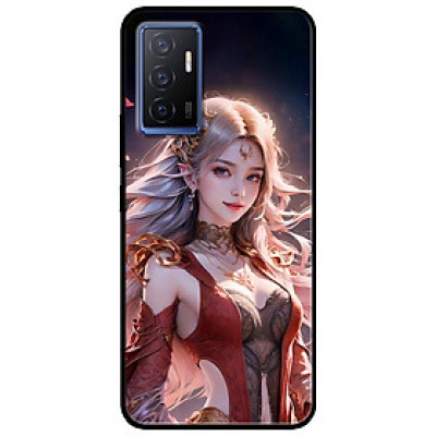 Ốp lưng cho Vivo V23e - Y31 - Y51 - Y55 - Y55s - Y55 2022 - Mỹ Nữ Áo Đỏ Đen - Hàng Chính Hãng