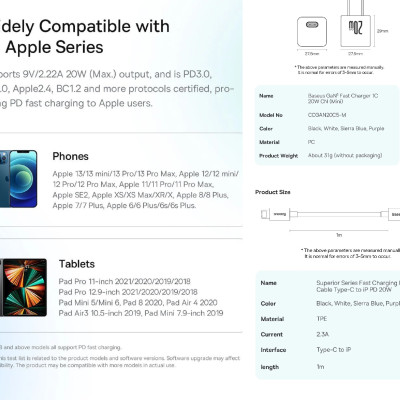 Cốc sạc / Bộ sạc nhanh 1 cổng type-C 20W Baseus GaN5 Mini CCGAN20C5-M _ Hàng chính hãng