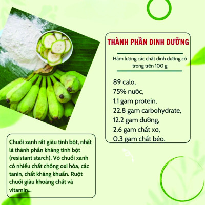 ( Túi tiện Lợi) OCOP Bột Chuối tiêu Xanh - 29.9% Tinh Bột Kháng - Nguyên Chất ( Đã Kiểm Nghiệm )