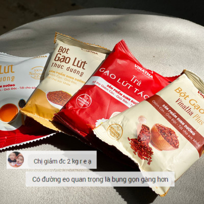 Combo 2 Set Bột Trà Gạo Lứt VIP Thực Dưỡng Giảm Cân Vinatha