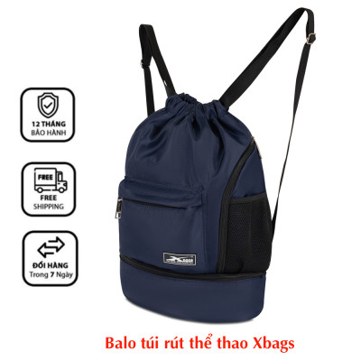 Balo dây rút thể thao xanh đen Xbags Wisdom Xb 6005,Chất liệu chống thấm nước hiệu quả, Chống tia UV