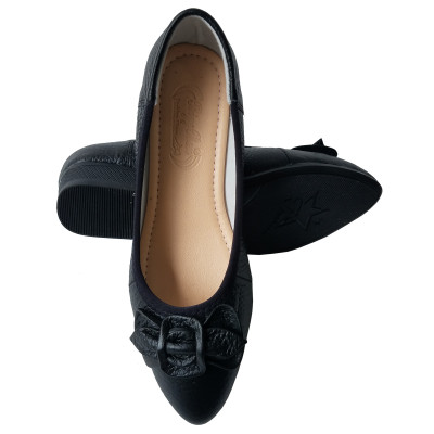 Giày Búp Bê Nữ Da Bò Thật BIGGBEN Cao 3 Phân BB135