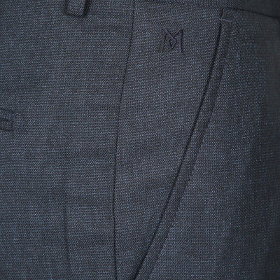 Quần tây nam không ply ống xuông vân xám đen Khatoco Q1M528R0-INMA054-2407-0