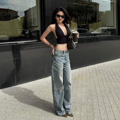 Quần Jean Ống Rộng Classic Carolina Blue Aaa Jeans