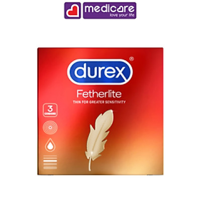 Bao cao su DUREX Fetherlite mỏng hộp 3 cái