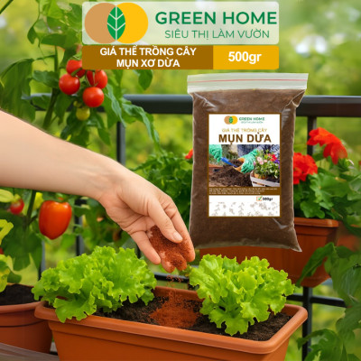 Mụn Xơ Dừa Greenhome, Sfarm, Bao 500GR, Đã Qua Xử Lý, Chuyên Trồng Rau, Hoa Màu, Dâu Tây, Cây Ăn Trái, Thủy Canh