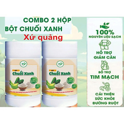 [combo 2 hủ] Bột Chuối Xanh FTAKY, Chuối Rừng 100%, Bột Chuối Nguyên Chất Sấy Lạnh ,Giàu Chất xơ, Vitamin, Hủ 500g,