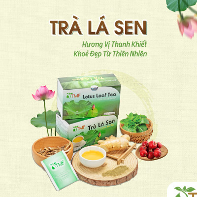 Trà lá sen túi lọc TÂM MINH FOODS hạ mỡ máu giảm cân ngủ ngon hộp 20 gói