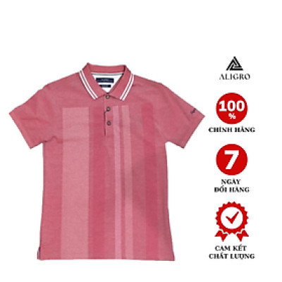 ÁO POLO ALIGRO MÀU HỒNG HỌA TIẾT KẺ SỌC ALGPLO34