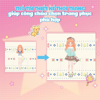 Sách - Sách Bóc Dán - Thời Trang Anime - Công Chúa Gấu Bông