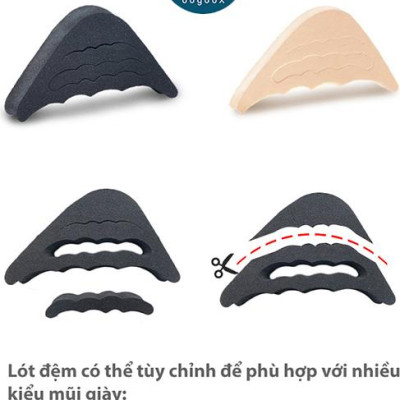 Combo 01 cặp lót giày nguyên bàn chân đa năng và 01 cặp lót mũi giày đệm êm ngón chân_buybox_BBPK11&BBPK50