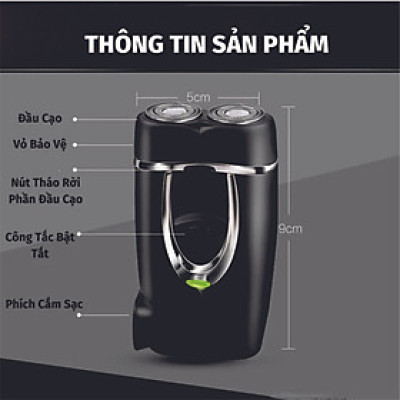 Máy Cạo Râu Sử Dụng Sạc Pin Thông Minh Tiện Lợi Có Lưỡi Dao Kép Tự Làm Sắc, Độ Bền Cao, Cực Sạch