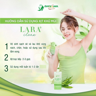 COMBO Xịt Khử Mùi Hôi Nách SAKITO 50ml & LARA CLEAR 40ml, Khử Mùi Toàn Thân, Ngăn Tiết Mồ Hôi