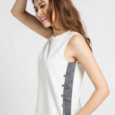 Áo Phông Nữ Áo Sát Nách Thời trang thiết kế HIty TOP084 (Trắng Kim Cương)