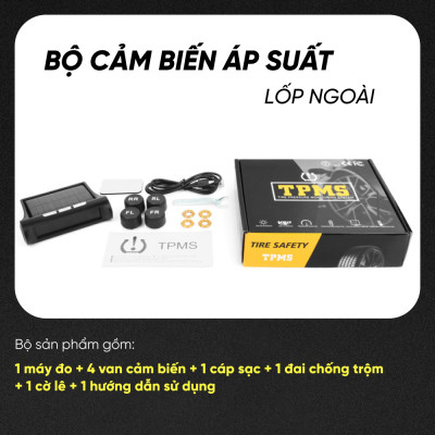 Cảm biến áp suất lốp ô tô TPMS màn hình led màu van ngoài {Bảo hành 3 tháng} - cảm biến áp suất lốp van ngoài TPMS..
