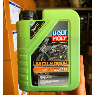 Dầu nhớt tổng hợp chuyên dụng cho xe tay ga Molygen Liqui Moly 1L 5W30 21718 - Mẫu mới, scooter, nhập Đức, mát xe
