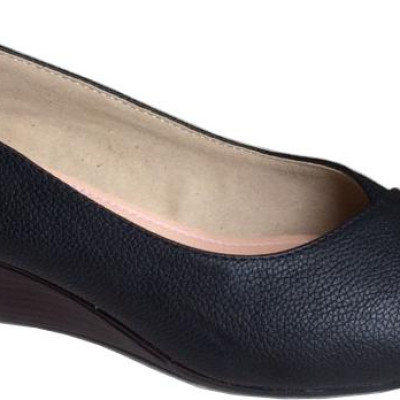 Giày đé xuồng bít mũi Trường Hải cao 5cm da bó thật mũi nhọn màu đen DX0198 [ HÌNH ẢNH THẬT] 