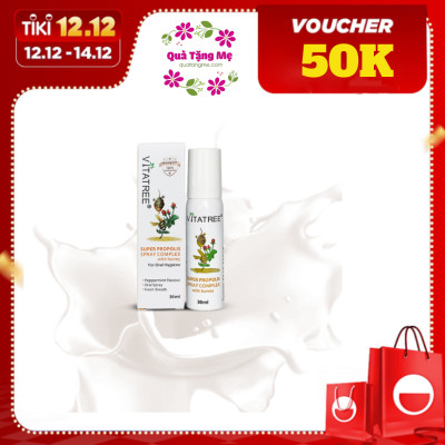 Xịt keo Ong Vitatree Super Propolis Spray Complex tăng sức đề kháng, kháng khuẩn, nấm, giảm viêm họng, ho, nhiệt miệng - QuaTangMe Extaste