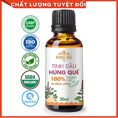 Tinh dầu Húng Quế 50ml nguyên chất từ thiên nhiên, xông phòng, khử mùi, thơm phòng, đuổi muỗi - KingOil