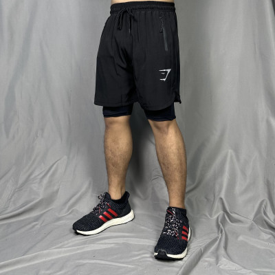 Quần đùi 2 lớp tập gym nam DOGYMSHOP chất vải dù thoáng mát QG2L5