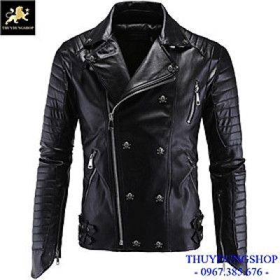 Áo da nam biker jacket đẹp DNA06