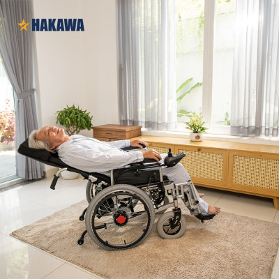 Xe lăn điện ngả nằm tự động HAKAWA HK-XD20 - Ngã nằm thành giường tự động - Bảo hành chính hãng 12 tháng - Hàng nhập khẩu