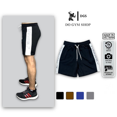 Quần thun ngắn nam tập gym DOGYMSHOP thun poly 2 da co giãn 4 chiều thoáng mát thoải mái khi chơi thể thao QGQL6