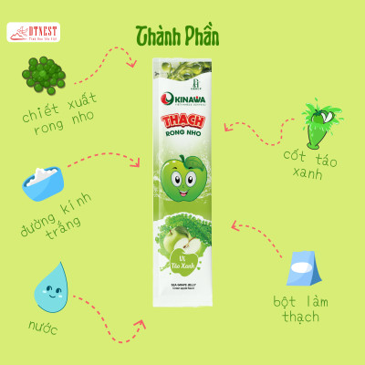 Thạch Rong Nho Okinawa - Cung Cấp Nhiều Dưỡng Chất Cho Sức Khỏe (Hộp 15 thanh 30g)