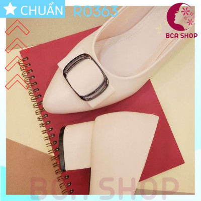 [CÔNG SỞ]  Giày cao gót nữ màu 4p RO363 ROSATA tại BCASHOP bít mũi, nhấn nơ kim loại vuông, kiểu dáng công sở thanh lịch