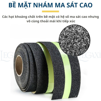 Băng Keo Nhám Dạ Quang Chống Trượt Cầu Thang Bật Thèm Bật Tam Cấp 5cmx5Mét TránhTé Ngã Cho Người Lớn