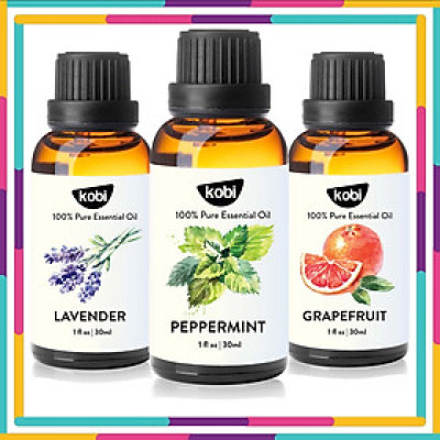 Combo 3 Tinh Dầu Kobi Nhập Khẩu Ấn Độ: Tinh Dầu Bạc Hà (30ml) + Tinh Dầu Oải Hương (30ml) + Tinh Dầu Vỏ Bưởi (30ml) - Tinh Dầu Thiên Nhiên Nguyên Chất, Giúp Giảm Stress, Xua Đuổi Côn Trùng Và Khử Mùi Hiệu Quả, Thích Hợp Dùng Với Đèn Xông Và Máy Khuếch Tá
