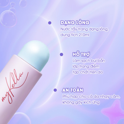 Nước Tẩy Trang myKella Làm Sạch Hoàn Hảo Lớp Trang Điểm, Dưỡng Da Khỏe Mạnh & An Toàn Cho Mọi Loại Da