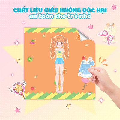 Sách - Sách Bóc Dán - Thời Trang Anime - Công Chúa Nơ Hồng
