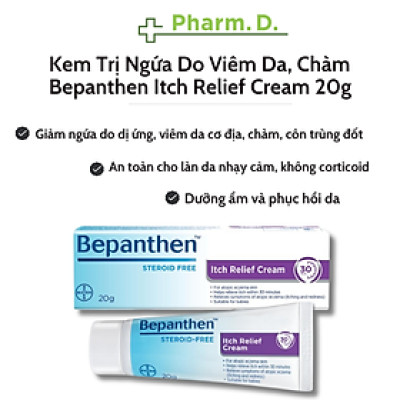 [CHÍNH HÃNG] Kem Dịu Da Do Ngứa, Viêm Da Cơ Địa, Dị Ứng Bepanthen Itch Relief Cream 20g Dùng Cho Người Lớn Và Trẻ Em