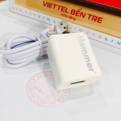 Bộ củ và cáp sạc Ham mer 2.1A Chân cắm L, Hàng Chính Hãng check QR bảo hành 12 tháng