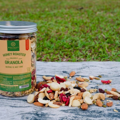 Ngũ Cốc Granola Nướng Vị Mật Ong Hạt Nhập Khẩu - thương Hiệu Holinut/500gram