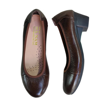 Giày Búp Bê Nữ Cao Gót HA NAM Da Bò Thật Thời Trang Cao Cấp 5cm GBBN2076