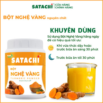 Bột Nghệ Vàng nguyên chất SATACHI. Tăng cường miễn dịch, sức khỏe tim mạch, ngủ ngon. Hộp 128g