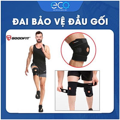 Băng gối thể thao GoodFit GF515K – 3 đai dán cố định, hỗ trợ khớp gối, tập gym, chạy bộ