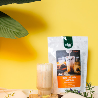 Combo 2 Túi Bột trà sữa vị nướng + truyền thống 3in1 Déli - 1kg pha chế trà sữa tiện lợi, nhanh chóng