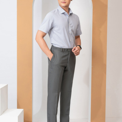 Quần âu nam ALIGRO màu lông chuột dáng basic ống đứng, chất liệu cao cấp ALGO1014