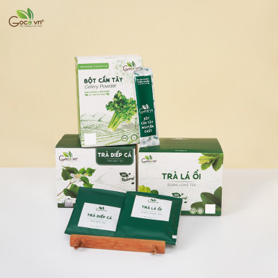 Combo Nhất dáng nhì da (1 hộp Trà lá ổi túi lọc 40g, 1 hộp Trà diếp cá túi lọc 40g, 1 hộp Bột cần tây 72g)
