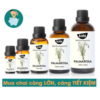 Tinh Dầu Sả Hoa Hồng Kobi Palmarosa Essential Oil Dùng Xông Phòng, Giúp Tăng Hưng Phấn, Thanh Lọc Không Khí Hiệu Quả - 5ml