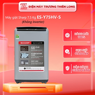 Máy giặt Sharp 7.5kg ES-Y75HV-S 5 chương trình giặt - Hàng chính hãng (Chỉ giao HCM)