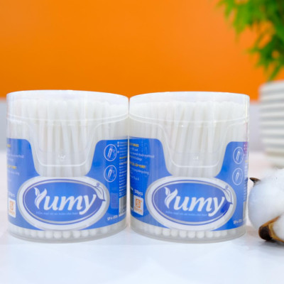 [Lố 12 hộp] Tăm bông vệ sinh người lớn YUMY thân nhựa [TB01-026] hộp 200 que
