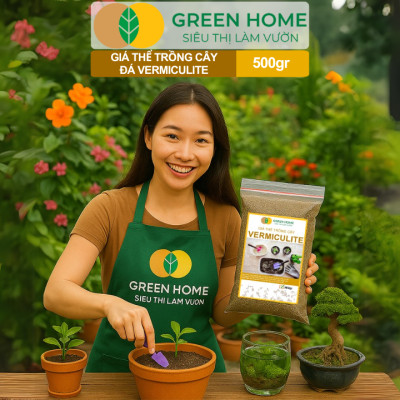 Đá Vermiculite (Vơ Mi) Greenhome, Bao 500gr, Giá Thể, Ươm Hạt Giống, Trồng Rau Mầm, Đất Hoa Hồng, Sen Đá, Thuỷ Canh