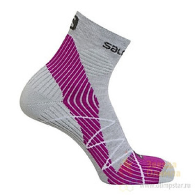 Tất vớ thể thao Salomon không Cotton SOCK - FAST WINGS LIGHT GREY/PK/WH - L35155500